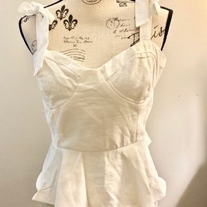 Darling white peplum top! New without tags. FOREVER 21!